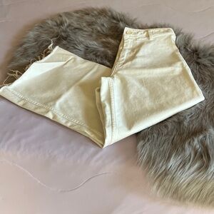 Zara Off-White Denim Trousers Zara Wide Leg Jeans